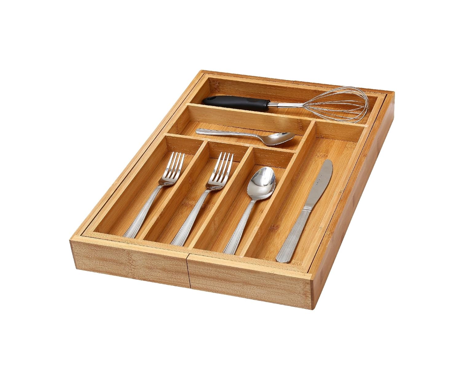 2 Tier Kitchen Utensil Drawer Organizer With Sliding Top