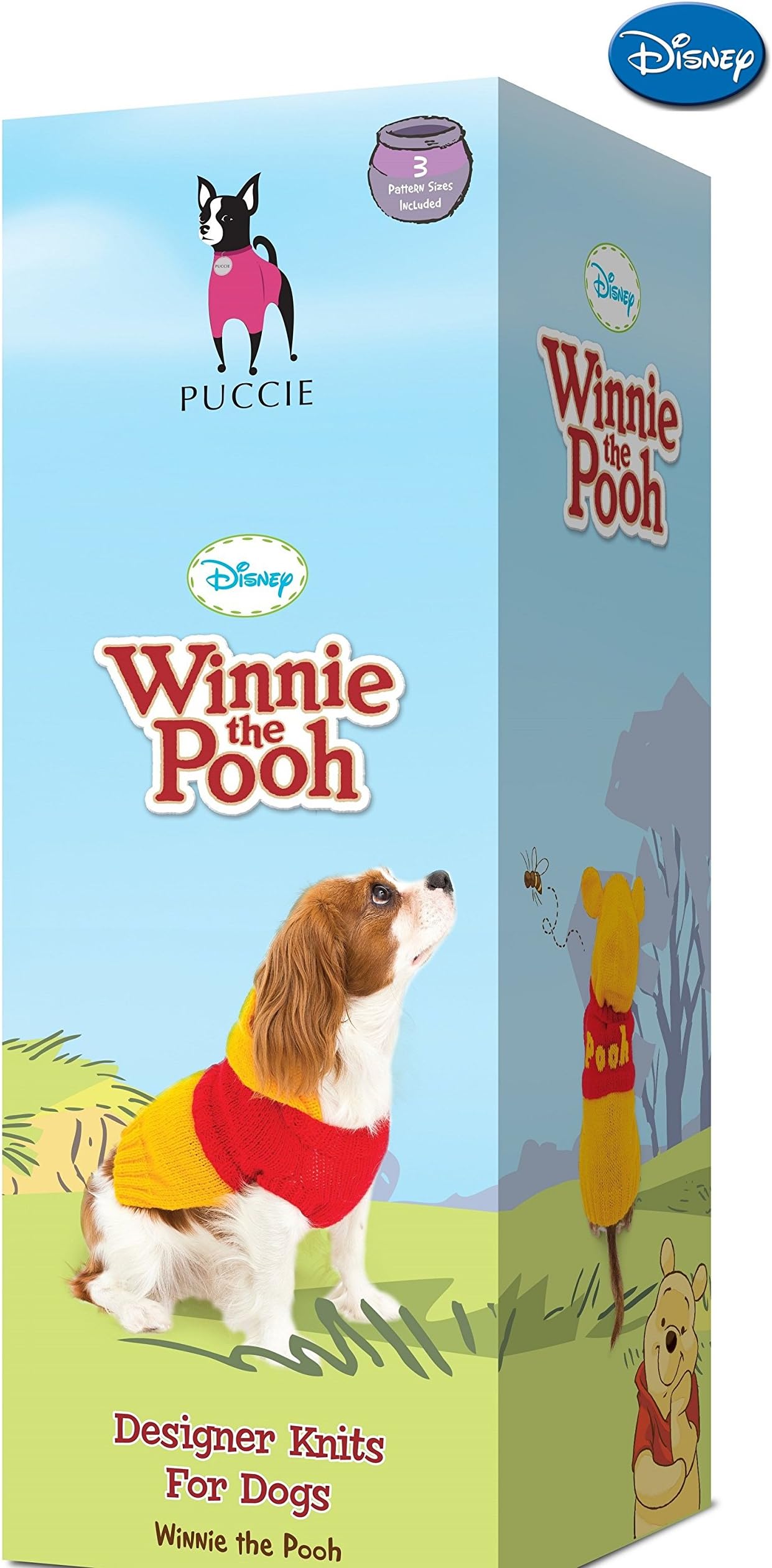 Puccie® Designer Dog Coat Knitting Kit Includes: Knitting Pattern, Knitting Needles, Dog Tag and Yarn) (Disney Winnie the Pooh)
