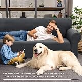 XINEAGE 3 Seater High Stretch Jacquard Slipcover Dark Gray view 2