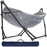 Tranquillo UniGen Hammock, Hammock Stands Heavy Duty Indoor/Outdoor Hammock with Signature Steel Stand, 600lbs Premium Foldab
