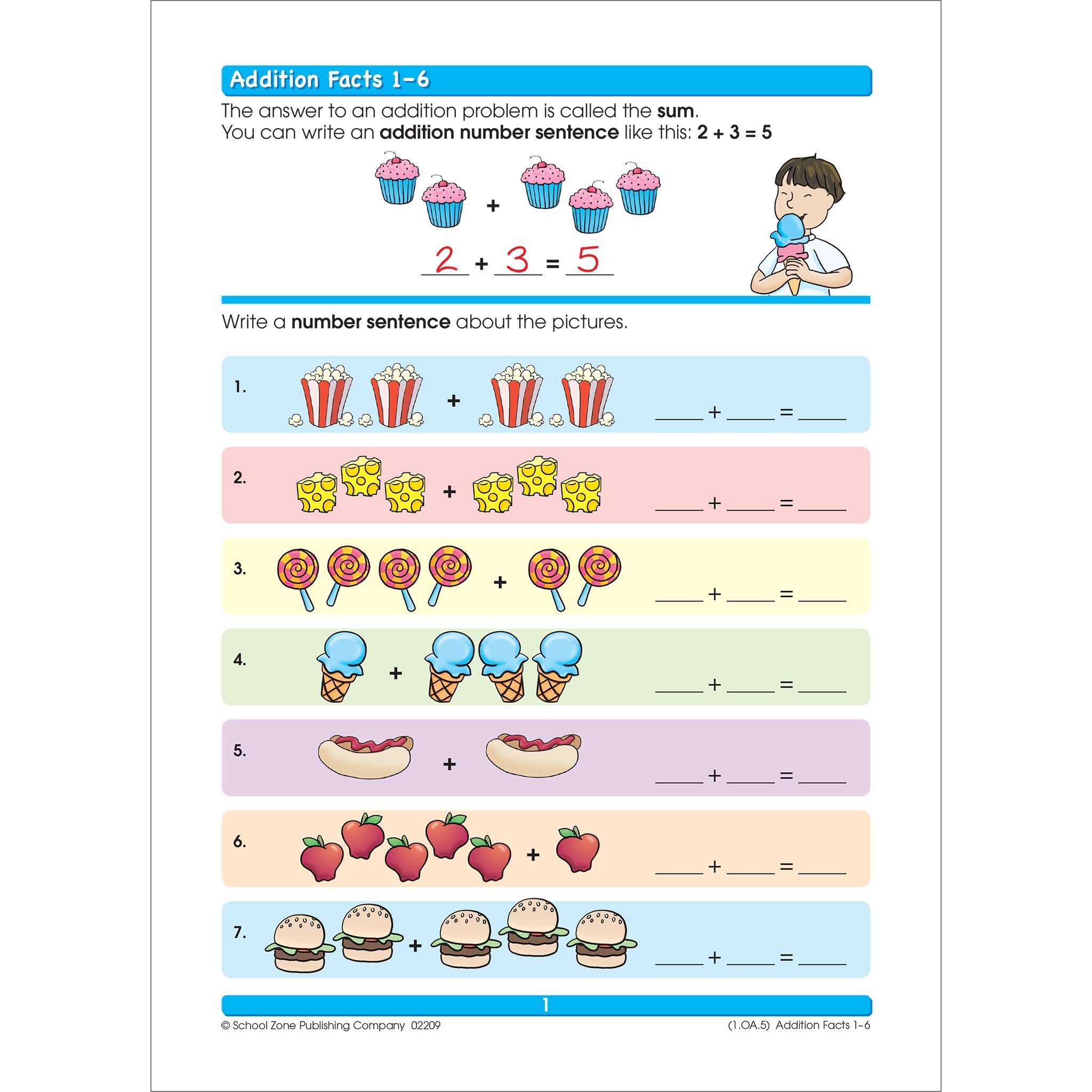 School Zone Addition and Subtraction Workbook: 1st Grade Math, Place Value, Regrouping, Fact Tables, and More (School Zone I Know It!® Workbook Series)