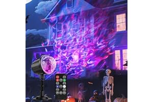 ECOHDT Halloween Christmas Projector Lights Outdoor, RGBW Ocean Wave LED Light Projector with Remote & Timer, IP65 Weatherproof for Yard, House Parties, Bedroom Ceiling Decor (Holiday Gift Idea)
