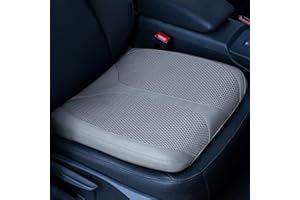 QYILAY Car Memory Foam Heightening Seat Cushion for Short Drivers,Hip/Tailbone/Lower Back Pain Relief Driving Booster seat for Adults,for Truck,SUV,Office Chair,Wheelchair,etc.(Grey)