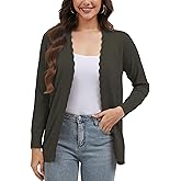 LUXEBOLD Cardigan Sweaters for Women Elegant Lightweight Open Front Cardigans Long Sleeve V Neck Knit Sweater