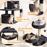 Yaheetech 158cm Multi Level Cat Tree Tower Large Scratching Posts Condos Perches view 4