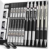 Nicpro 6PCS Art Mechanical Pencil Set, 3PCS Metal Drafting Pencil 0.5 mm & 0.7 mm & 0.9 mm & 3PCS 2mm Graphite Lead Holder (2