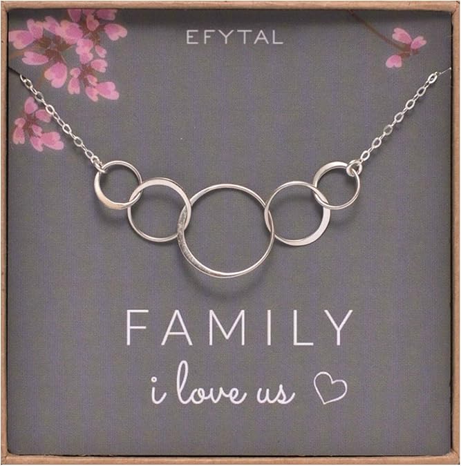 mother and 3 child necklace