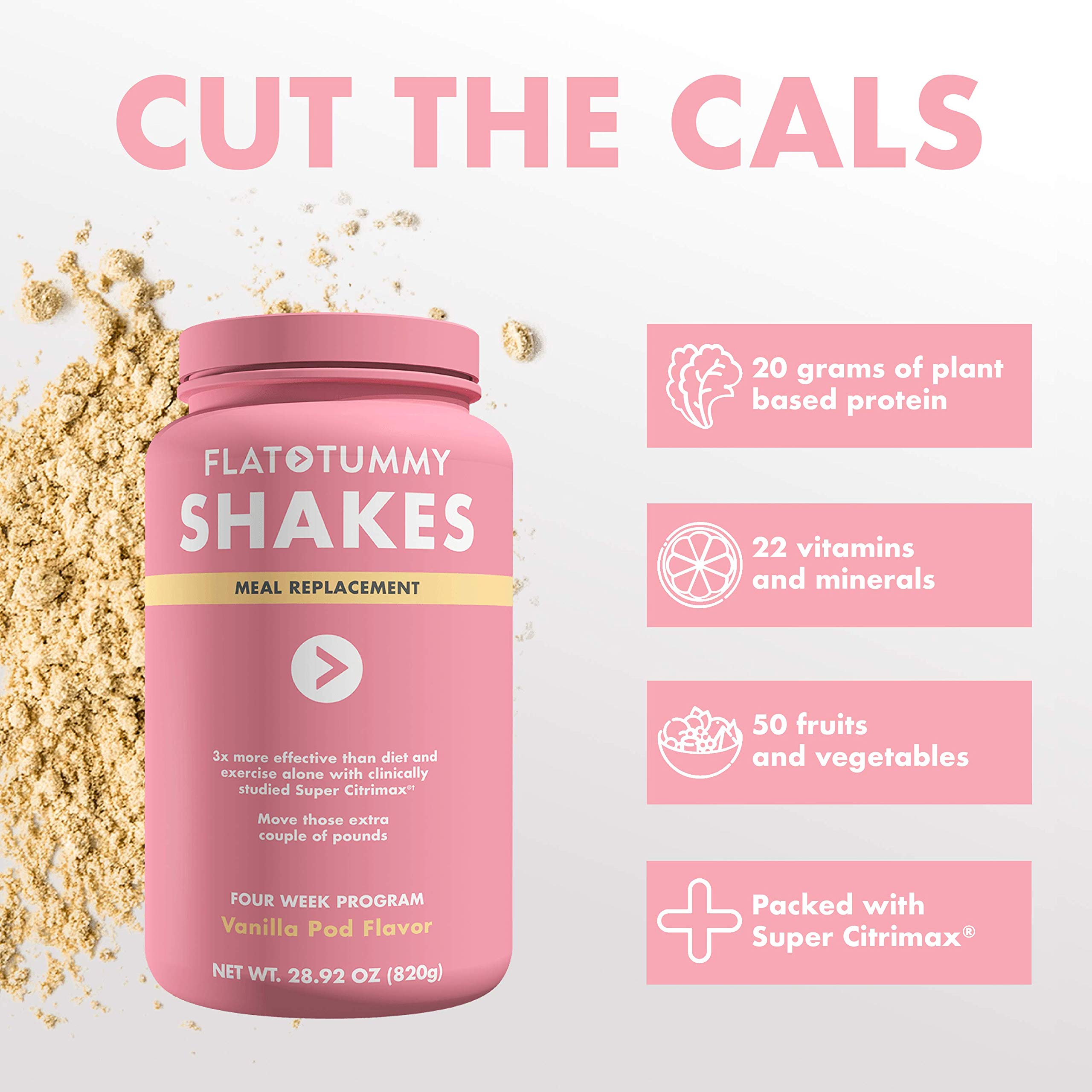 Flat Tummy Tea Shake 2 Week Meal Replacement Pack with Clinically