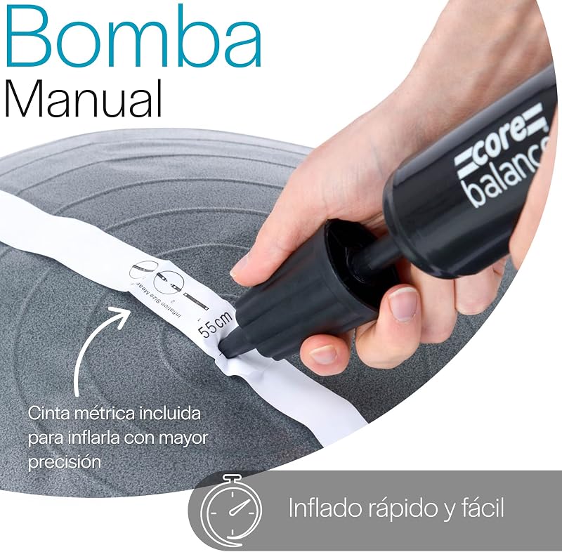 Pelota de Gimnasia Antirreventón, Gris, 55 cm