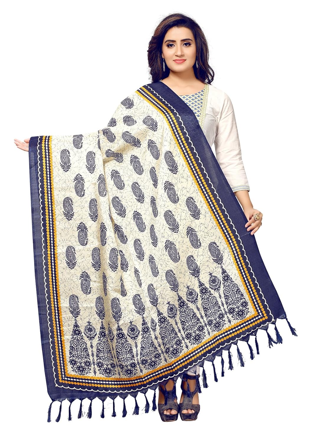 kanchnar women's bhagalpuri silk floral printed dupatta