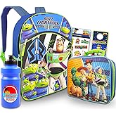 Fast Forward Toy Story Backpack and Lunch Box Set - Bundle of Backpack, Lunch Bag, Stickers, More | Buzz and Woody School Supplies
