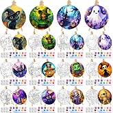 Supervitae 72 Piece Halloween Round Pre Drawn Canvas Kit for Painting Party | 5.9