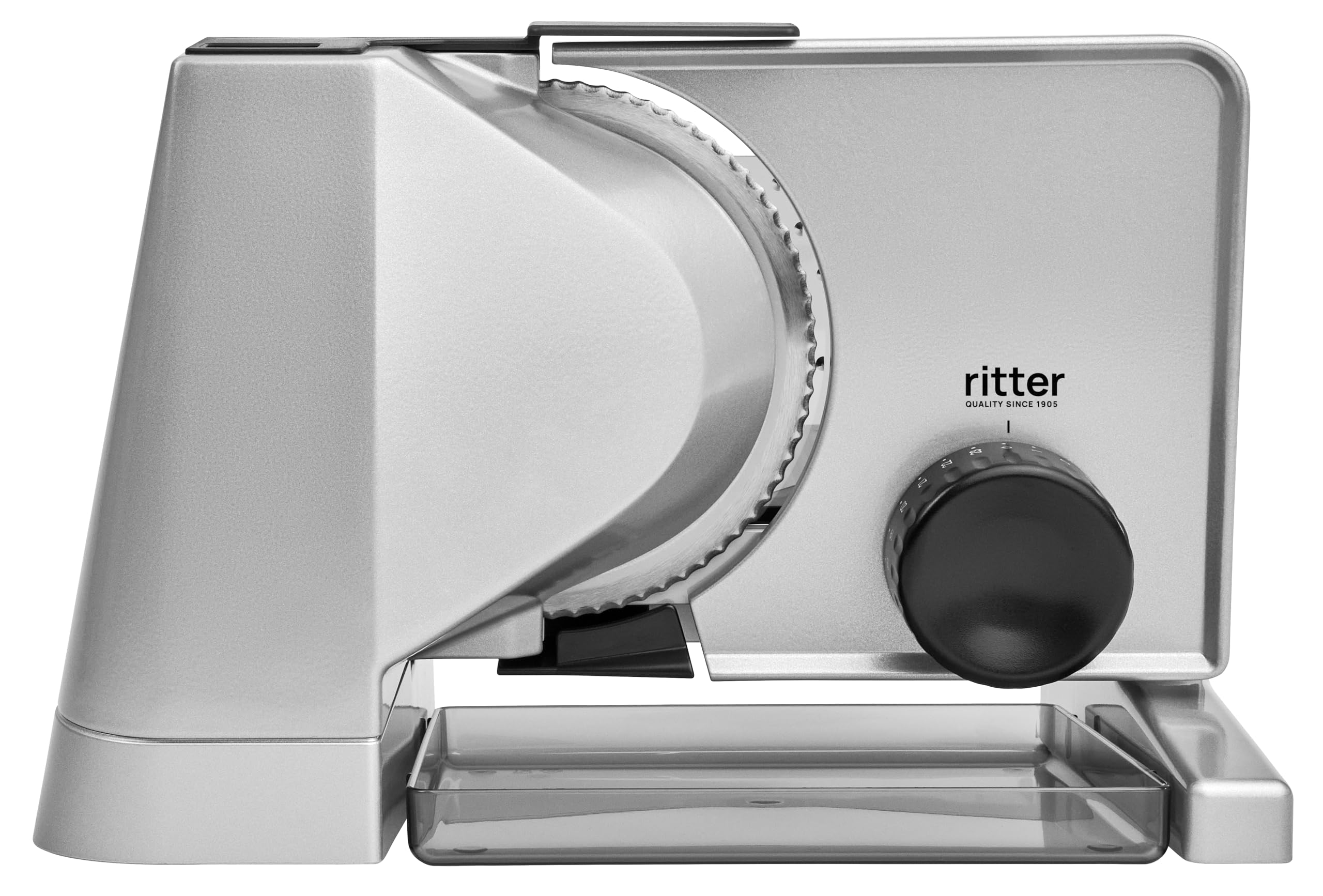ritter solida 4 Electrical Food Slicer with eco Motor, Made in Germany, Full Metal, 65 W, Silver