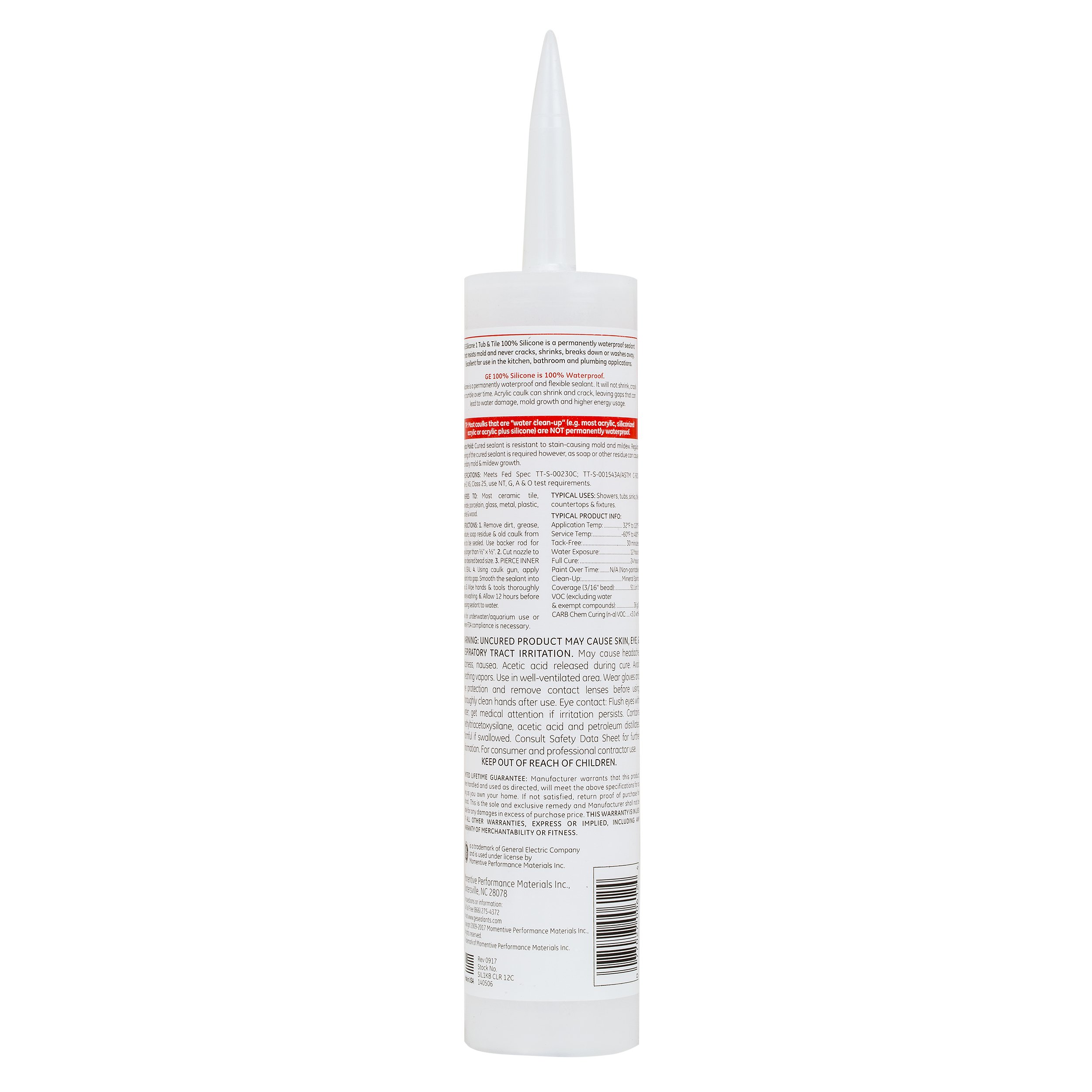GE GE612 Silicone 1 Tub & Tile Sealant Caulk, 10.1oz, Clear Buy