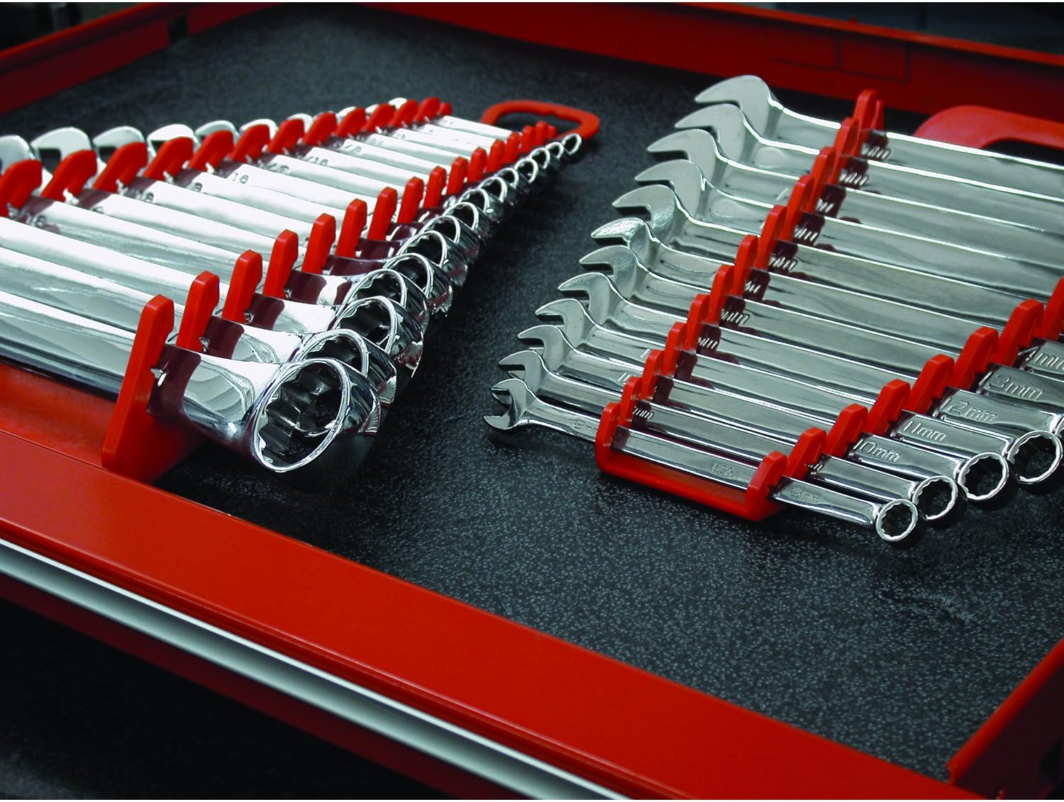 Ernst Manufacturing Gripper Wrench Organizer, 15 Tool, Black - Tool Trays - 