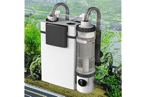 hygger Quiet Hang On Back Aquarium Filter 5-30 Gallon Small Fish Tank Canister Filter with Surface Skimmer Spray Bar 3 Floss Pads Bio Filter Media Adjustable Flow, Easy Water Change 132 GPH