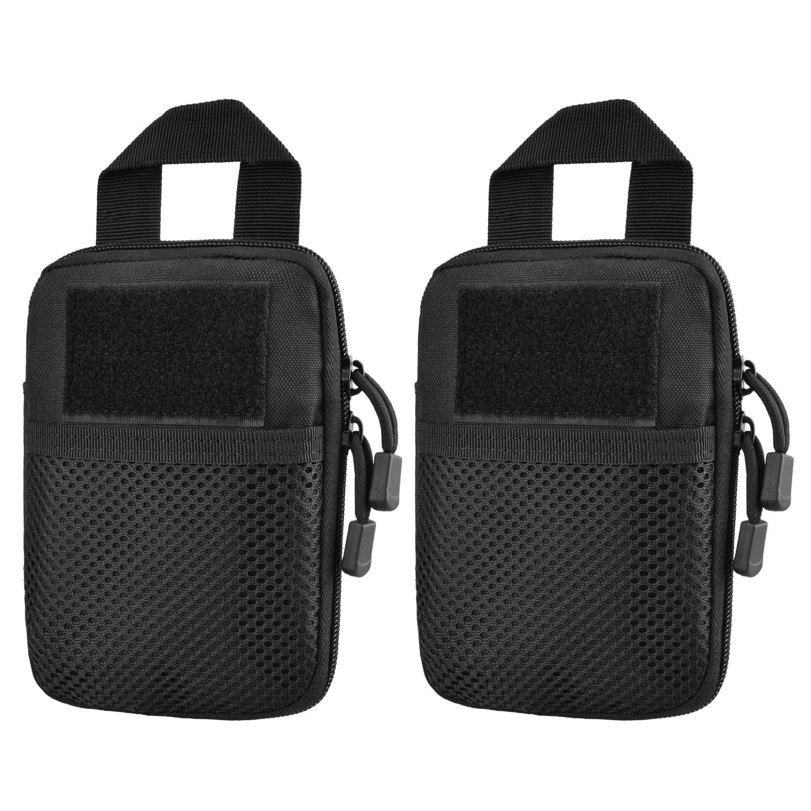 TRIWONDER Tactical Molle Pouch 2 Pack Small EDC Utility Gadget Bag Military Gear Organizer Pouch for Backpack, Vest, Waist Bag (Black)