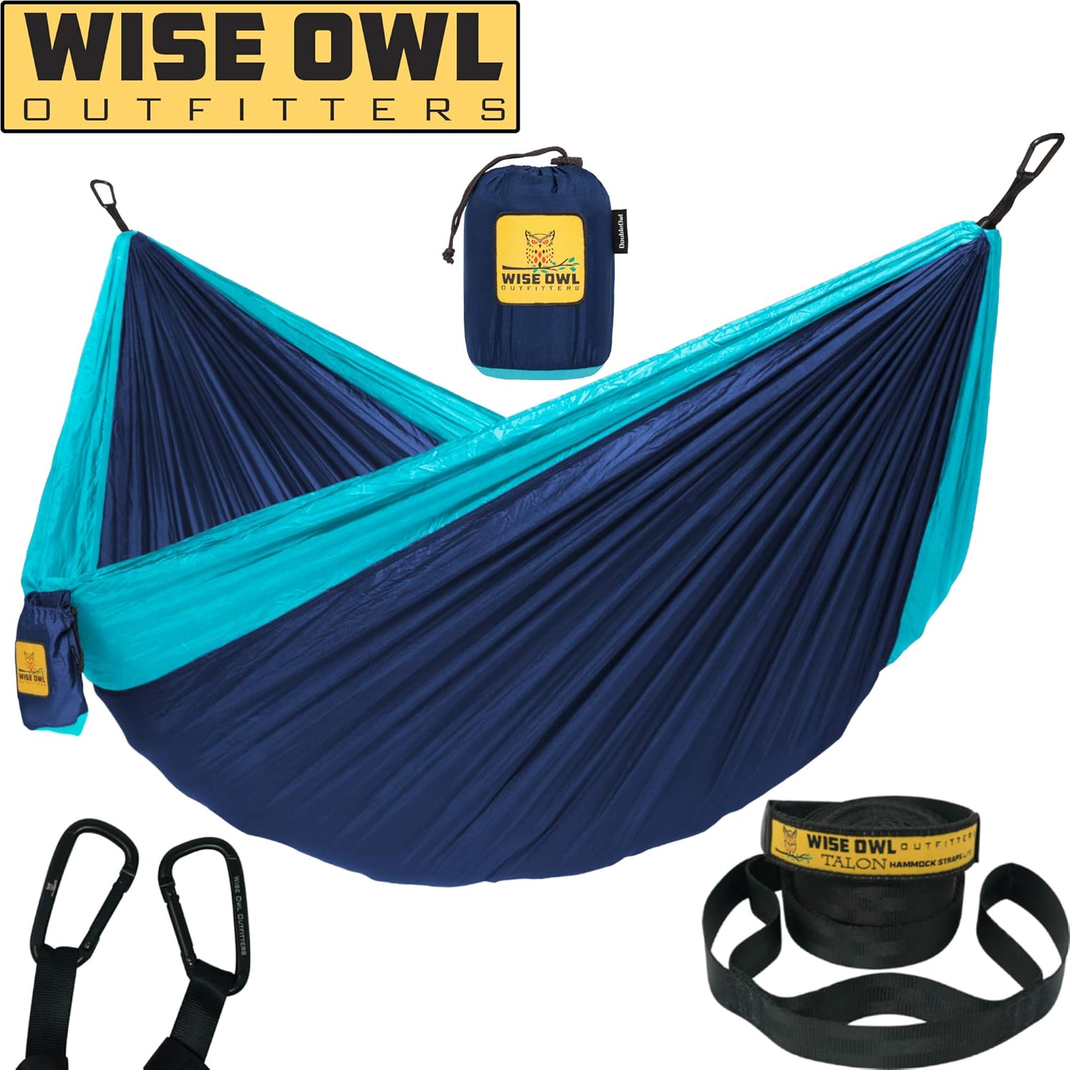 Wise Owl Outfitters Hammock Camping Double & Single with Tree Straps - USA Based Hammocks Brand Gear, Indoor Outdoor Backpacking Survival & Travel, Portable