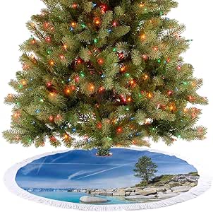 Adorise Tree Skirt Decor Clear Dreamy Sky Over Inland ...