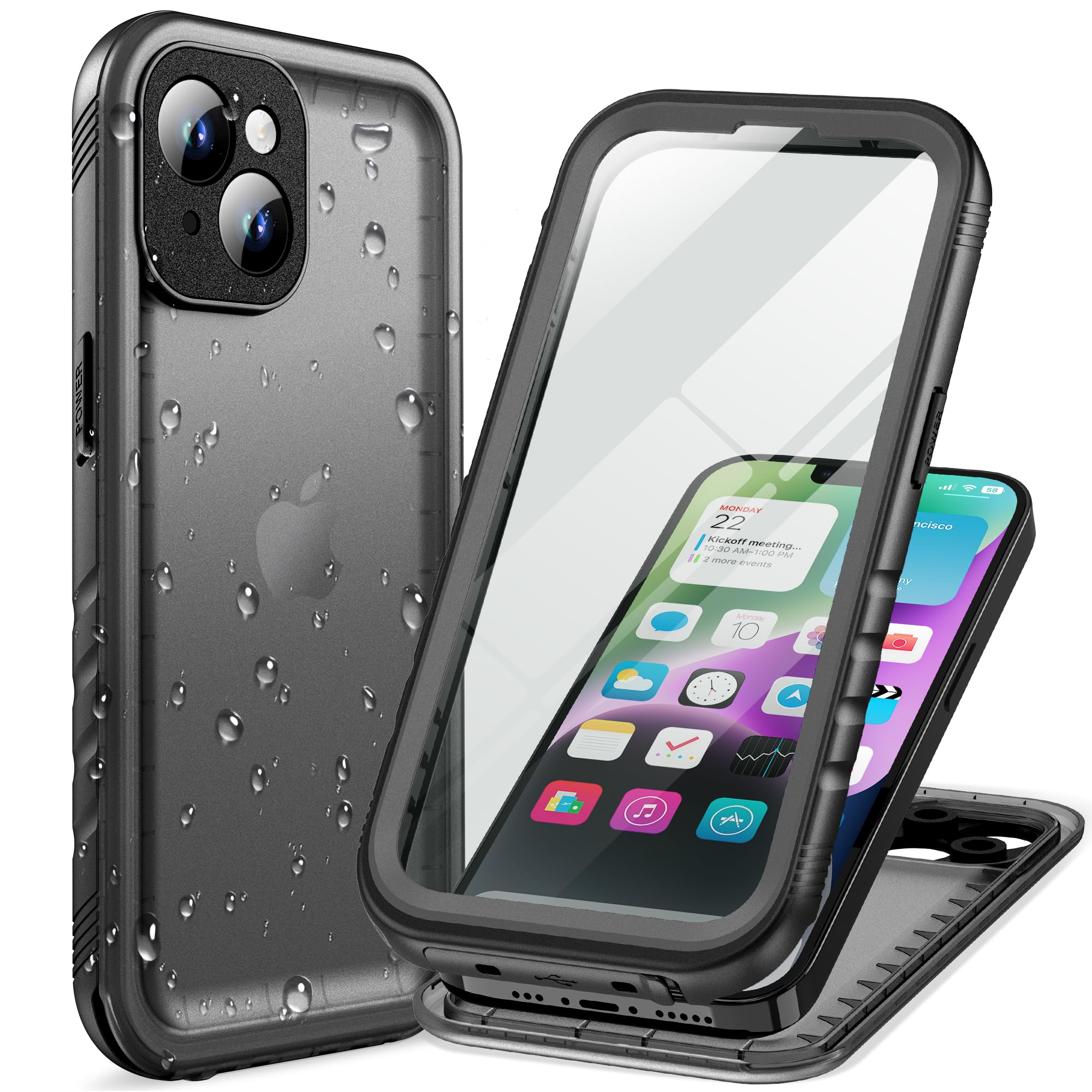 Cozycase for iPhone 14 Plus Case Waterproof - 360 Heavy Duty with Screen/Camera Protector Shockproof IP68 Underwater Dustproof Water Dust Proof Double Full Body/Front and Back Protective Case Slim โ image 1