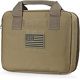 LIVANS Tactical Pistol Handgun Case Bag, Gun Case Soft Gun Carrying Storage Bag Square Pistol Shooting Range Bag Dual Padded Firearm Case Handgun Pouch