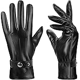 Aegend Winter Gloves Women Warm Leather Gloves, Full Hand Touchscreen Winter Gloves for Driving&Outdoor