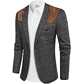 PJ PAUL JONES Men's Blazer Herringbone Tweed Sport Coats Two Button Wool Blend Formal Jacket
