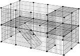 SONGMICS Pet Enclosure LPI02H 2 Levels Mesh Panels Indoor 143x73x71 cm Black
