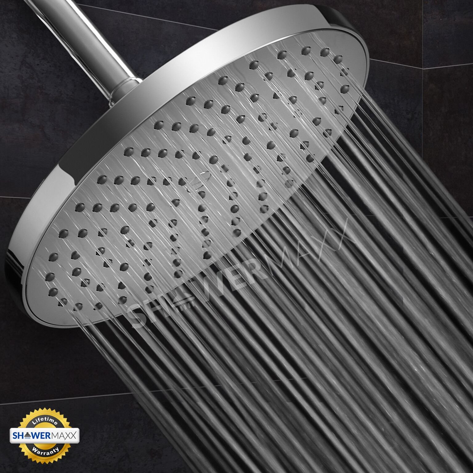 ShowerMaxx Fixed Rainfall Shower Head with High Pressure Water Flow