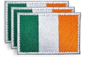 DESIGN MASTER INDUSTRY DM 3Pack Ireland Flag Embroidery Patches Tactical Irish Flag Patches for Hats, Tactical Bags, Jackets, Clothes Patch Team Military Patch Military Morale Patch Applique Fastener Hook, and Loop