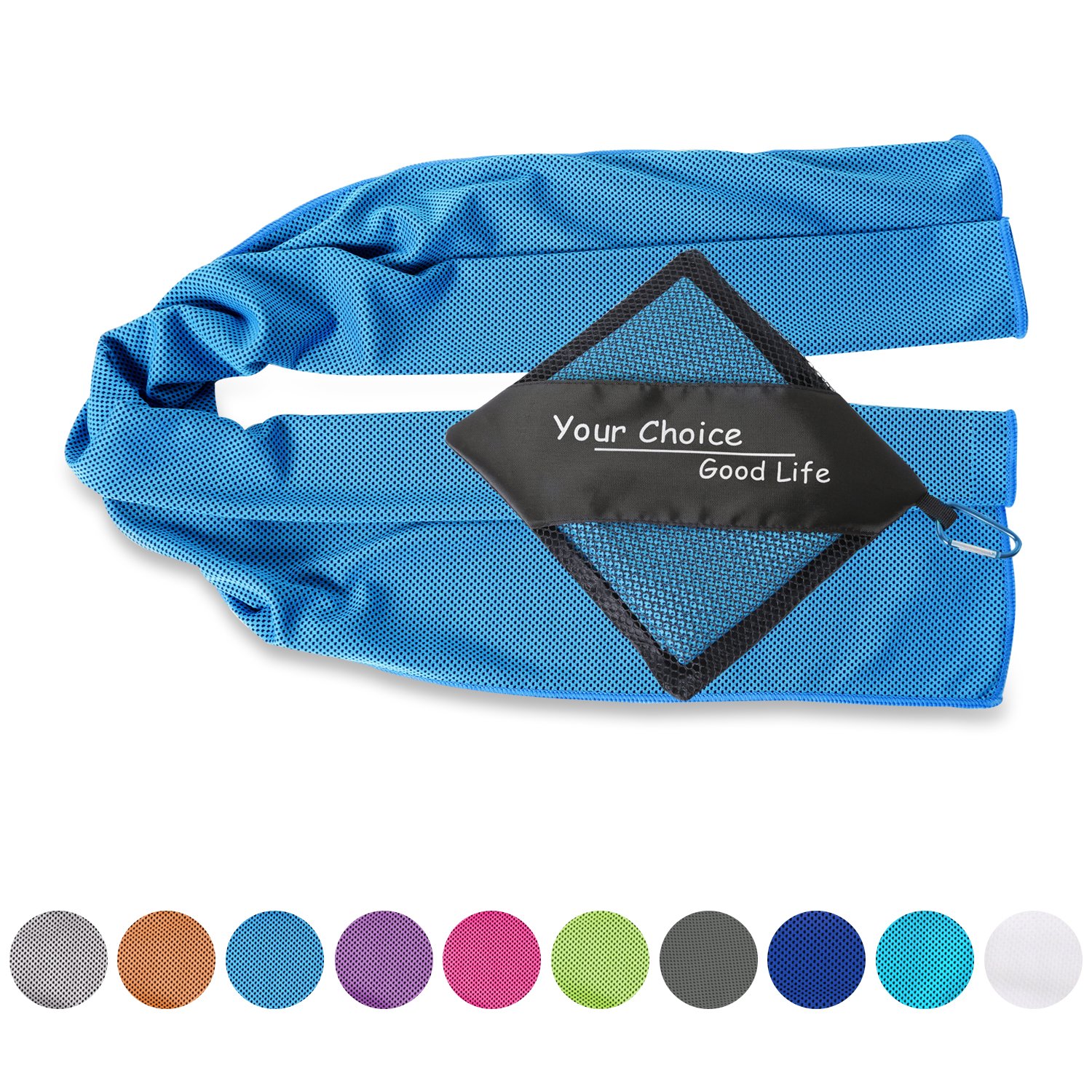 Evaporative Cooling Towel for Runners, Joggers, Athletes, Golfer, Workers, Farmer and Gardener Blue 16x40 Inch