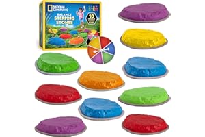 National Geographic Stepping Stones for Kids - Durable Non-Slip, Encourage Toddler Gross Motor Skills and Balance, Obstacle C