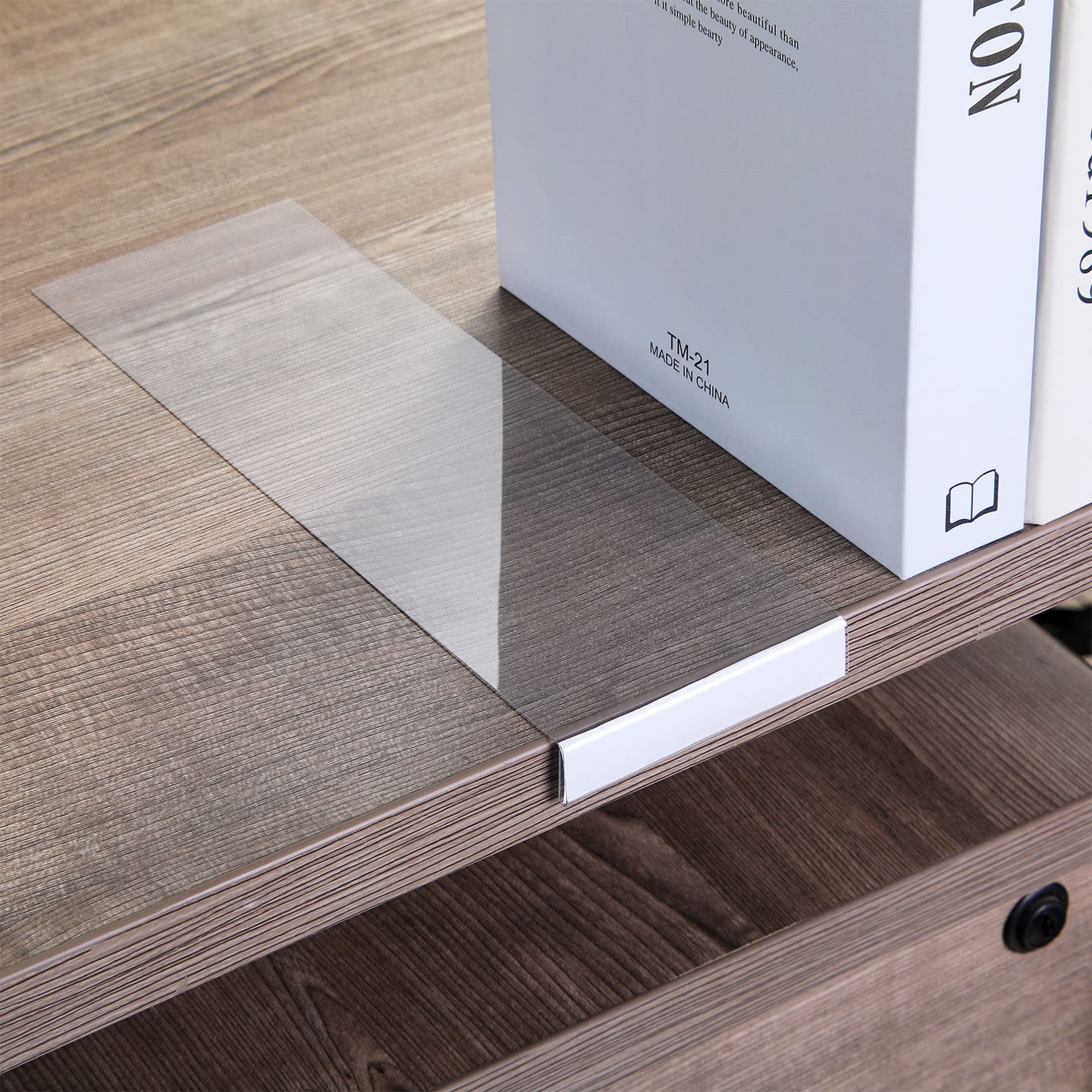 Containlol 15 Pieces Moveable Shelf Label Holders Clear Shelves Tags Moveable Library Markers Transparent Shelf Label Display Holder for Classroom Office Library Book Shelves(3.03 x 9.06 x 0.63 Inch)