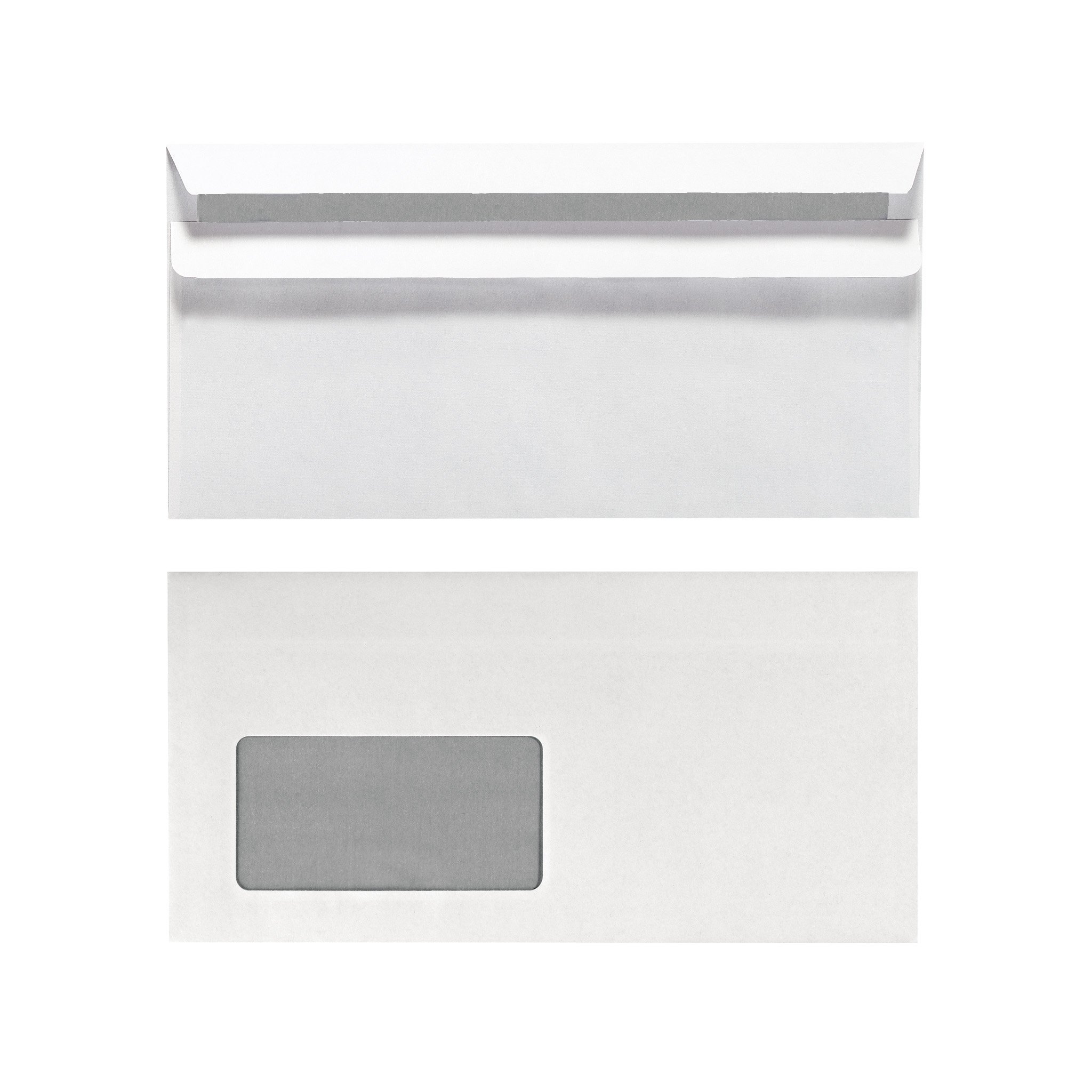Herlitz envelopes DIN Lang Self-adhesive with window, 25 pieces with inner print in foil pack, welded, white