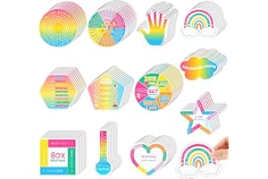 Crtiin 100 Pack Sensory Strips Anxiety Stickers Adhesive Textured Rough Sensory Stickers Calm Stickers Breath Stickers Tactile Fidget Tape for Anxiety Relief Anti Stress (Stylish)