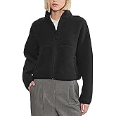 Yozazzy Fleece Jackets Women Causal Long Sleeve Sherpa Jacket Warm Ziper Fuzzy Coat Sweatshirts Trendy with Pockets