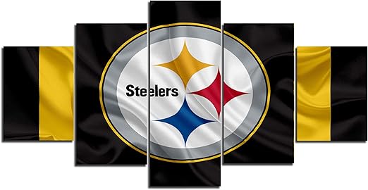 Amazon Com Pittsburgh Steelers Nfl Foolball Art Canvas Posters Home Decor Wall Art Framework 5 Pieces Paintings For Living Room Hd Prints Sports Pictures S No Framed Posters Prints