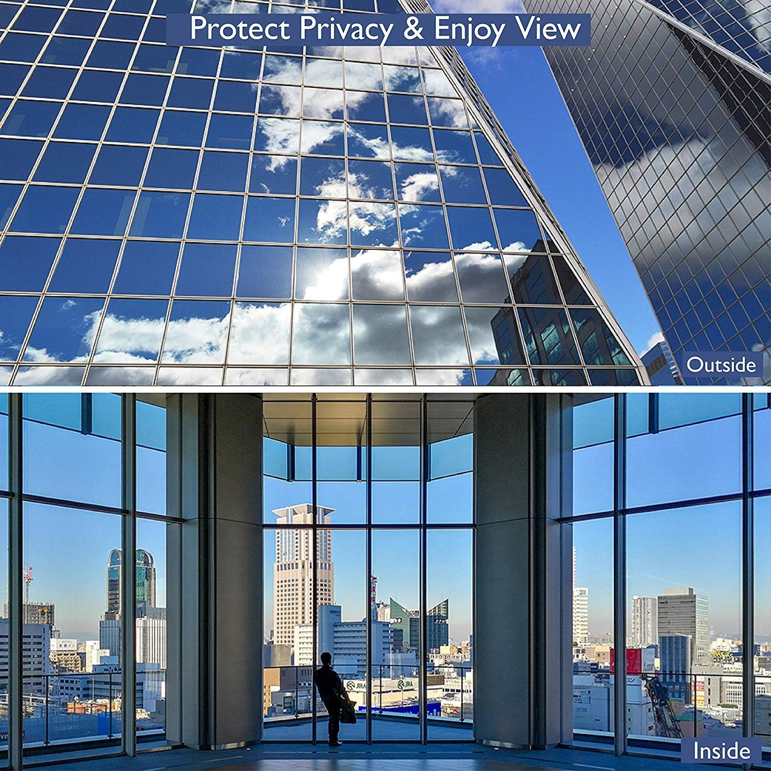 rabbitgoo Heat Reflective Window Film Privacy Film for Glass Windows One Way Mirror Tint Sticker Sun Blocker - Image 4