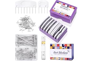 Opstin 130Pcs Knit Blockers Pins Kit, Knit Blocking Combs for Blocking Knitting,Crochet,Blocking Needles,Knitting Blocking Tools,Lace or Needlework Projects