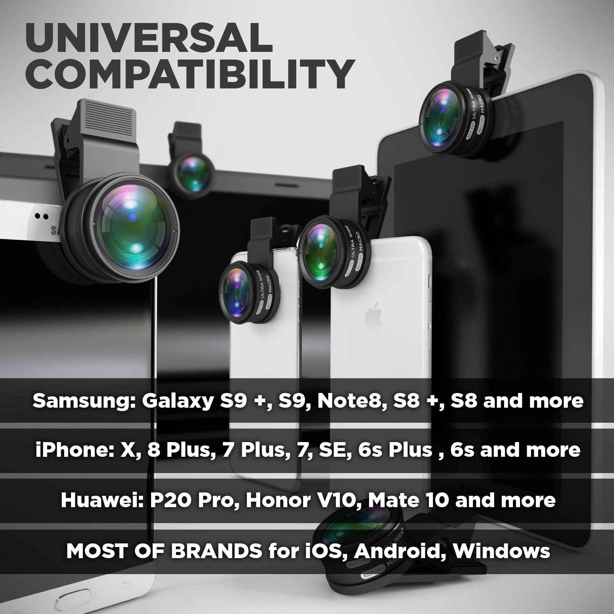 Phone Camera Lens Attachment Professional Wide Angle and Macro Lens w