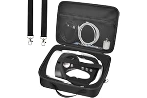 Comecase Hard Carrying Case for Meta Quest 3s/ Quest 3/ for Oculus Quest 2 Official Original/Elite Strap VR Headset and Controller Accessories, Portable Travel Storage Bag for Home, Outdoor - Black