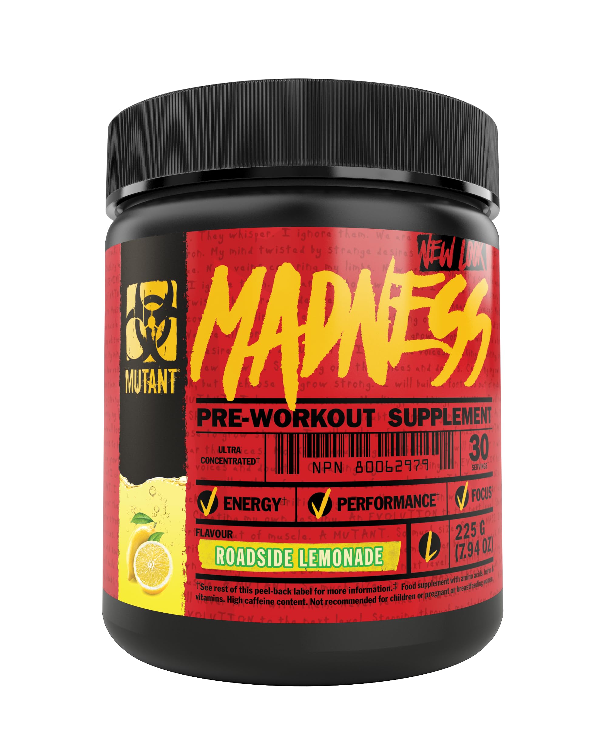 MUTANT Madness | Ultra-Concentrated Pre-Workout Supplement | 360mg Caffeine, 4g Pump & Performance Blend, Beta-Alanine, Energy & Focus | 30 Serving | Lemonade