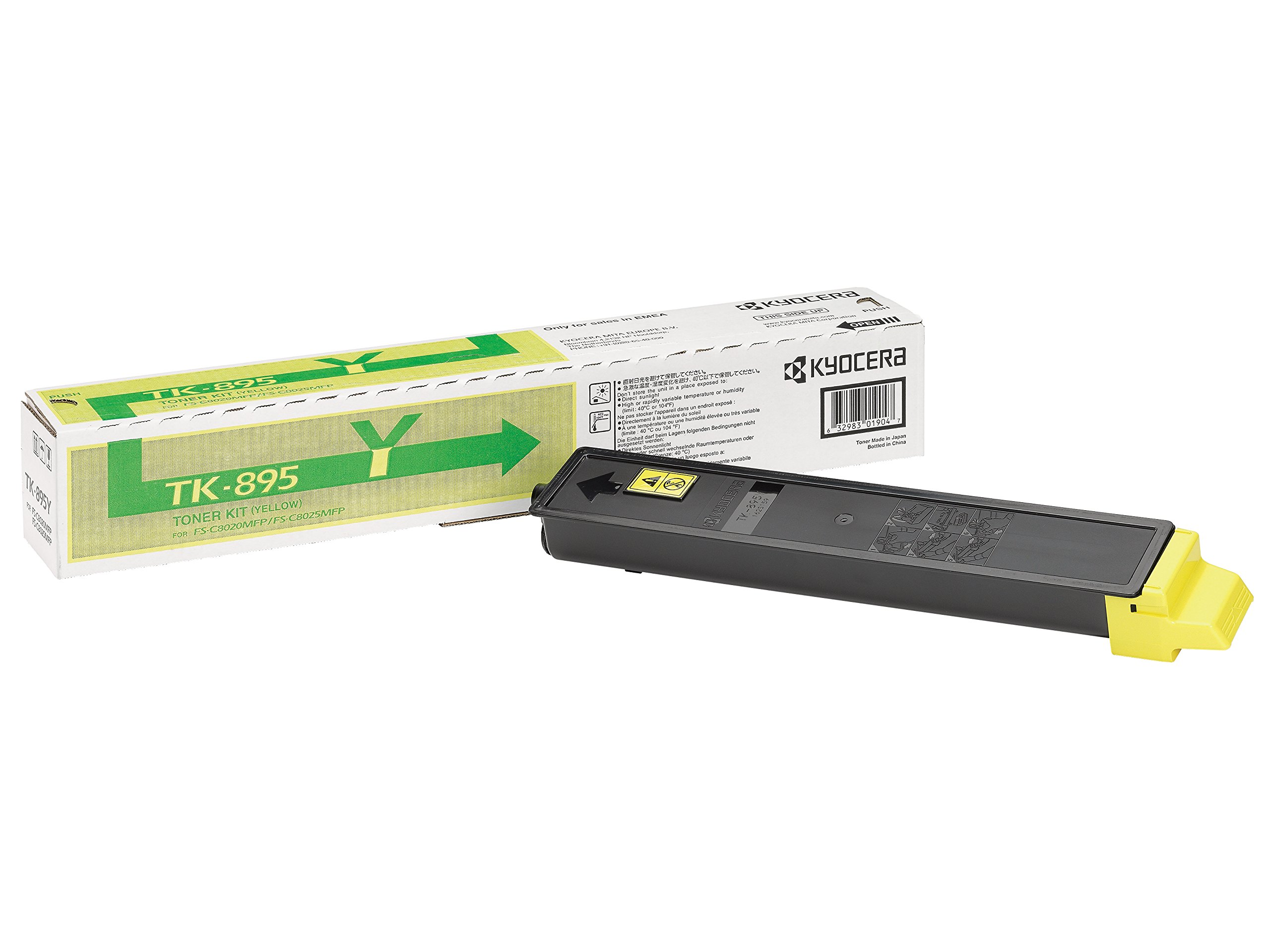 Kyocera TK-895Y Toner Yellow, 6,000 Pages, Original Premium Printer Cartridge 1T02KoANL0 for ECOSYS FS-C8020MFP, FS-C8025MFP