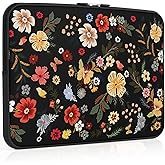 iCasso Laptop Sleeve 13 inch for MacBook Air 13-13.6 inch, Stylish Laptop case for MacBook Pro 13 inch, Slim Protective Travel Carrying Case for MacBook Pro 14 inch, Chromebook, HP, Dell, Black Floral