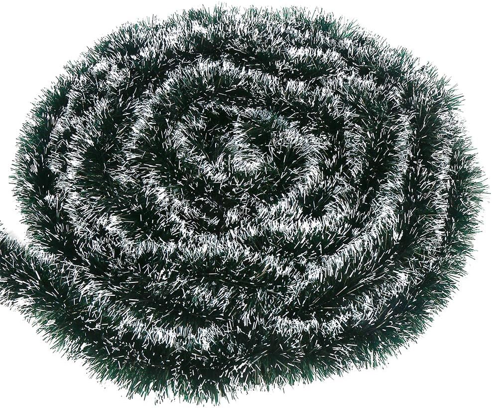 Wreaths, Garlands & Swags - CCINEE 33FT Christmas Garland,Artificial Greenery Garland with Snow for Mantle Stair Fireplace Xmas Decoration