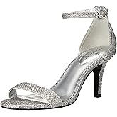 Bandolino Women's Madia Heeled Sandal, Silver Fabric, 8