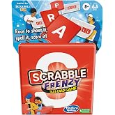 Scrabble Frenzy Tile and Card Game, Fast-Paced Scrabble Game for Family and Kids Ages 8 and Up, Easy to Learn Card Game for 2 to 4 Players