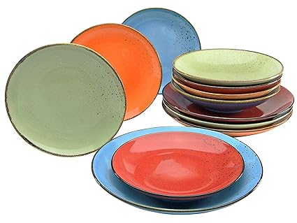 Creatable 20964, Serie Nature Collection MEDITERRAN, Geschirrset, Teller Set 12 teilig