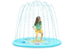 B. Toys – Summer Splash Pad – Outdoor Water Sprinkler for Kids – Large 70-Inch Diameter – 3/8-Inch Hose Adapter Included – 1 