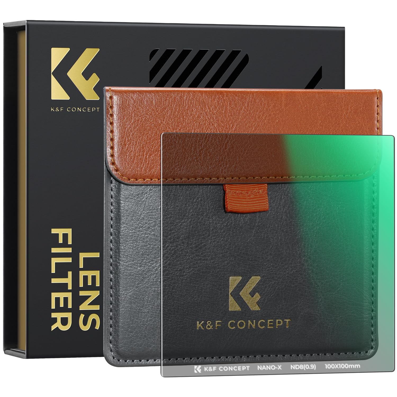 K&F Concept Square IR ND8 Filter 0.9 (3 Stops) 100 x 100 mm HD Neutral Density Waterproof Optical Glass with Nano-X Coating Technology for Camera Lens